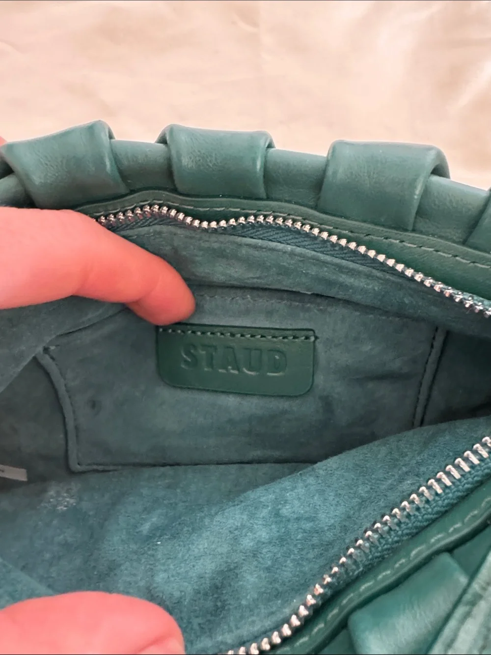 STAUD ruched leather